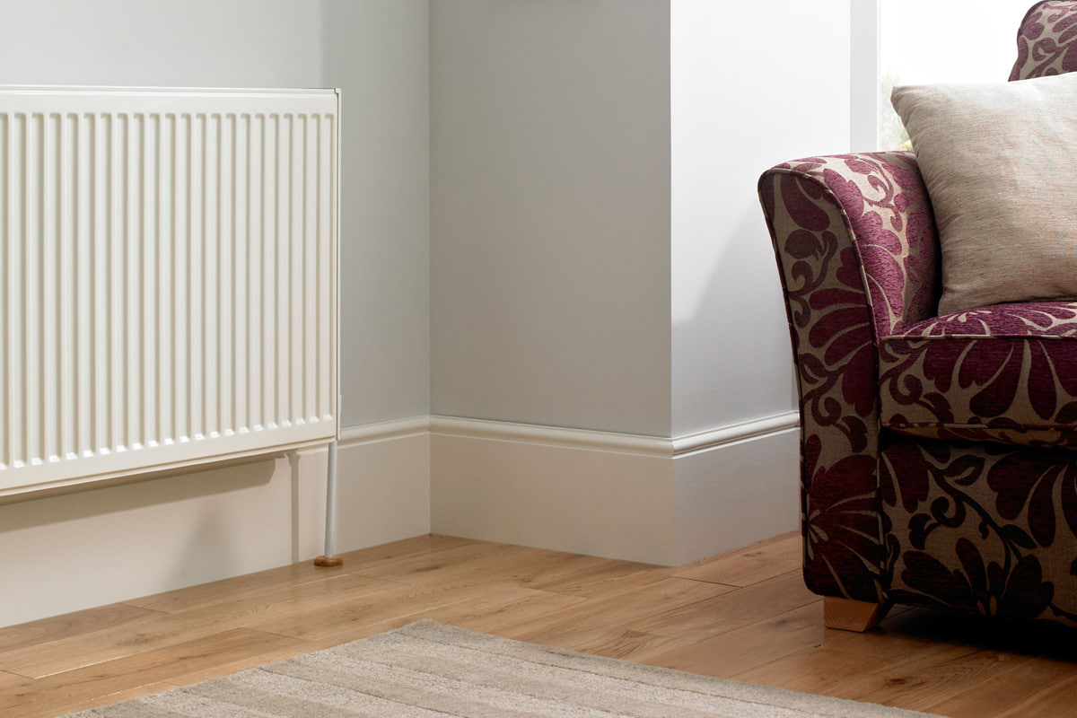 Radiatorvärme, men tvärtom soffa.